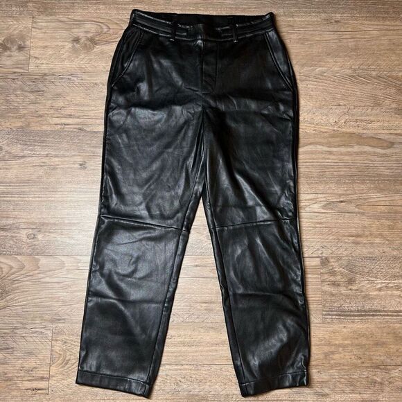 Cami NYC Womens Black High Rise Elastic Waist Leather Pants Size Medium - Picture 1 of 9
